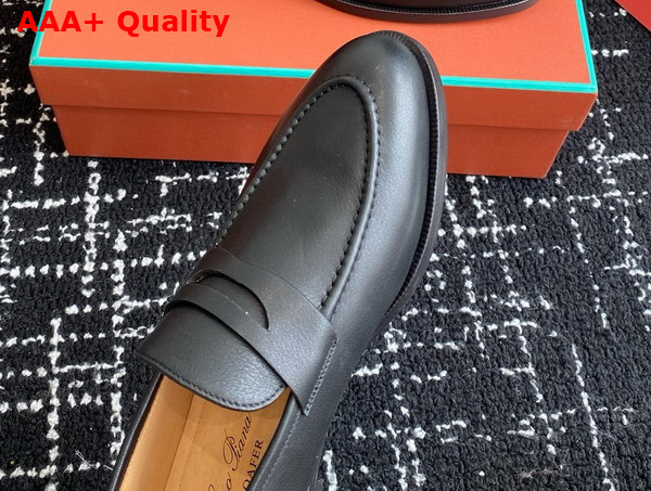 Loro Piana Sergio Loafer in Black Leather Replica