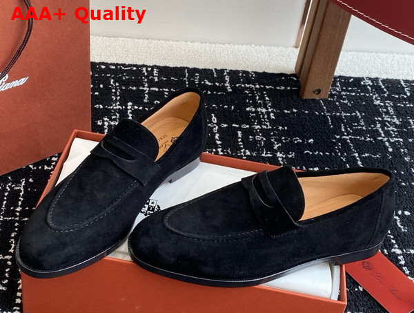 Loro Piana Sergio Loafer in Black Suede Leather Replica