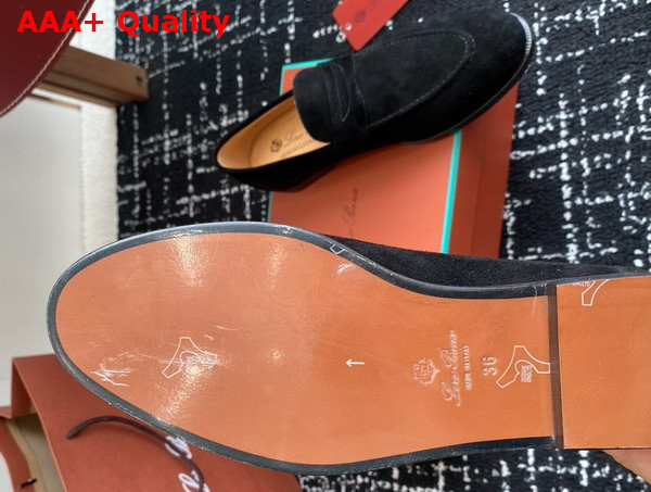 Loro Piana Sergio Loafer in Black Suede Leather Replica