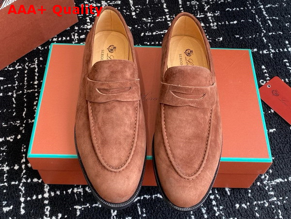 Loro Piana Sergio Loafer in Cinnamon Bark Suede Leather Replica