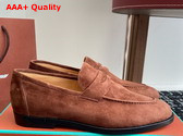 Loro Piana Sergio Loafer in Cinnamon Bark Suede Leather Replica