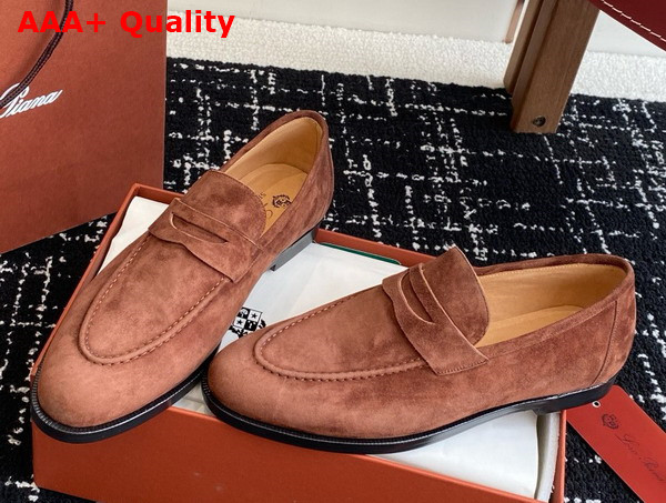 Loro Piana Sergio Loafer in Cinnamon Bark Suede Leather Replica