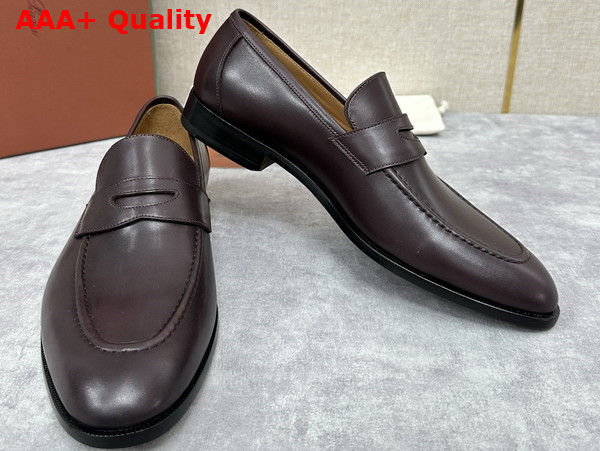 Loro Piana Sergio Loafer in Deep Maroon Calfskin for Men Replica