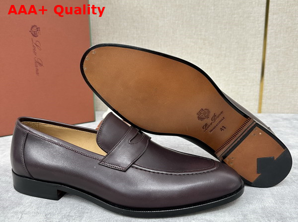 Loro Piana Sergio Loafer in Deep Maroon Calfskin for Men Replica