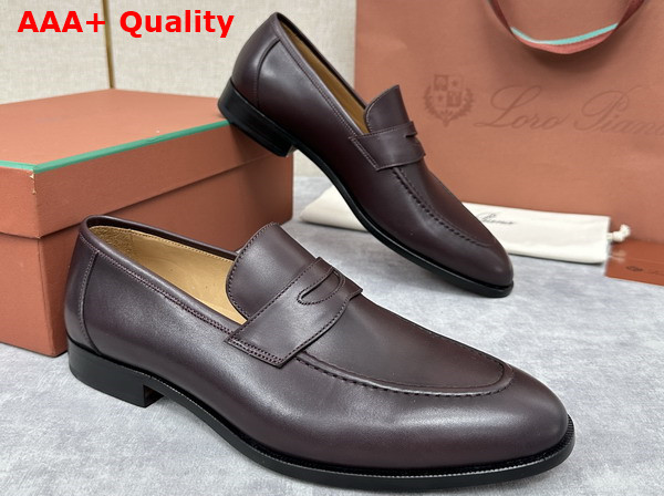 Loro Piana Sergio Loafer in Deep Maroon Calfskin for Men Replica