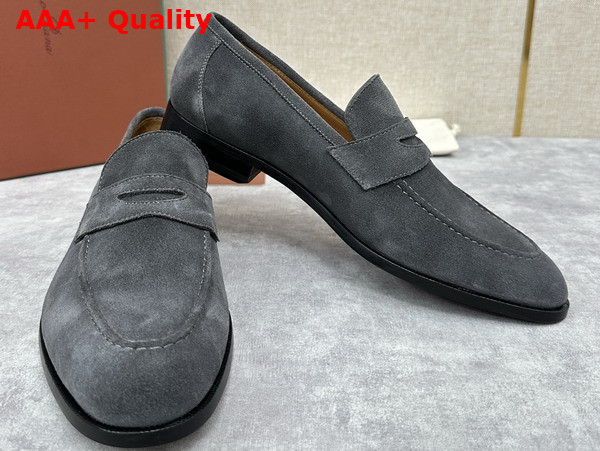Loro Piana Sergio Loafer in Grey Ox Leather for Men Replica