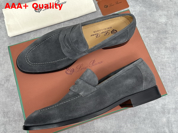 Loro Piana Sergio Loafer in Grey Ox Leather for Men Replica