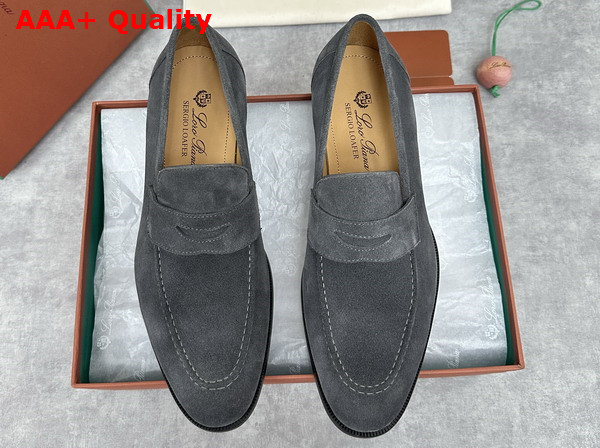Loro Piana Sergio Loafer in Grey Ox Leather for Men Replica