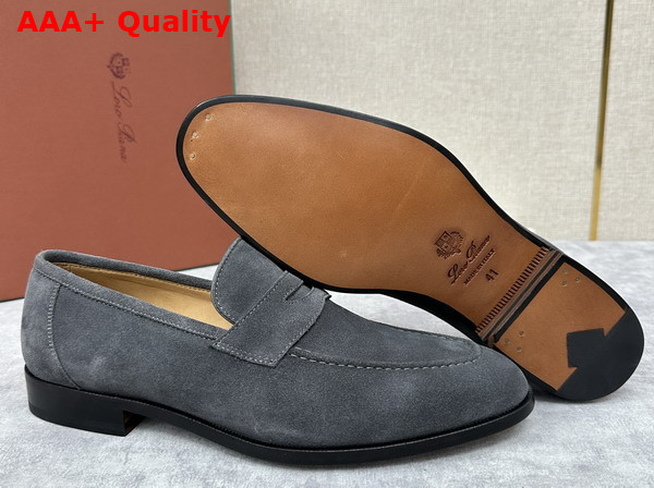 Loro Piana Sergio Loafer in Grey Ox Leather for Men Replica