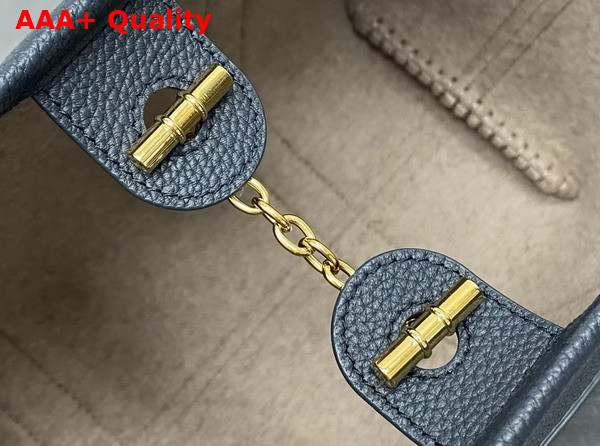 Loro Piana Small Ghiera Shopper Calfskin Blue Navy Sun Gold Replica