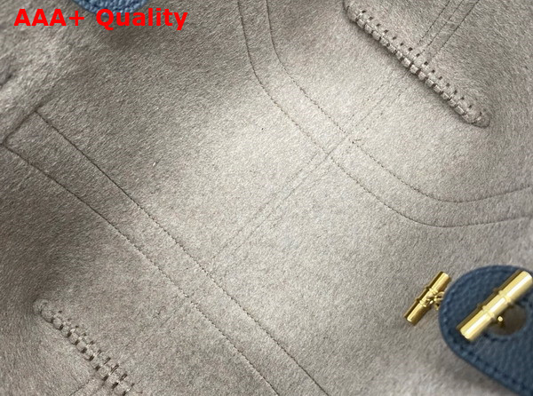 Loro Piana Small Ghiera Shopper Calfskin Blue Navy Sun Gold Replica