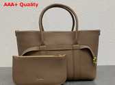 Loro Piana Small Ghiera Shopper Calfskin Fossil Sun Gold Replica