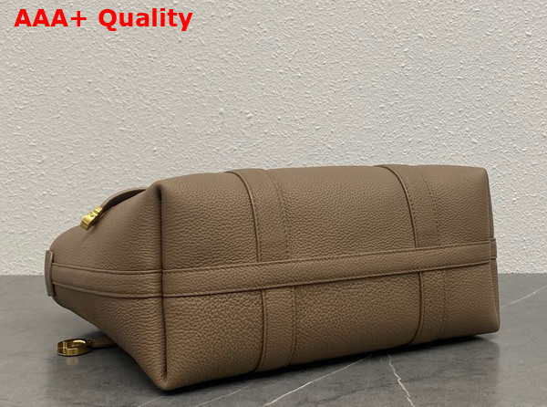 Loro Piana Small Ghiera Shopper Calfskin Fossil Sun Gold Replica