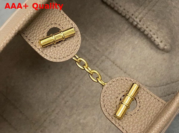 Loro Piana Small Ghiera Shopper Calfskin Fossil Sun Gold Replica