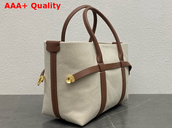 Loro Piana Small Ghiera Shopper Cotton Linen Natural Caramel Sugar Sun Gold Replica