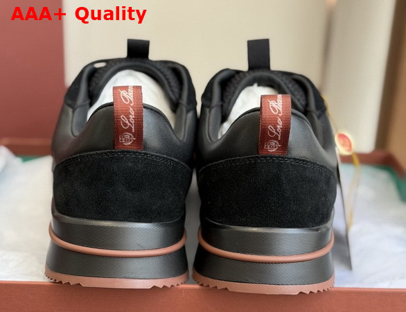 Loro Piana Week End Walk Sneaker Black Microfiber and Suede Replica