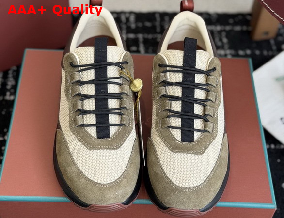Loro Piana Week End Walk Sneaker Crest Microfiber and Suede Replica