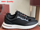 Loro Piana Week End Walk Sneaker in Black Technical Mesh Replica