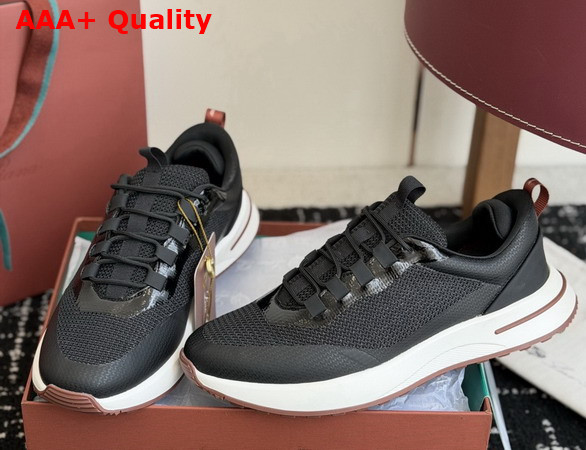 Loro Piana Week End Walk Sneaker in Black Technical Mesh Replica