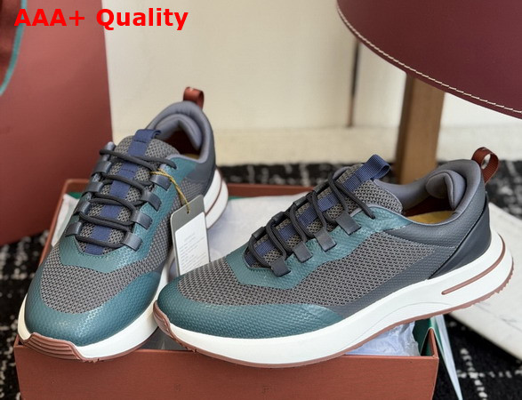 Loro Piana Week End Walk Sneaker in Charcoal Blue Technical Mesh Replica