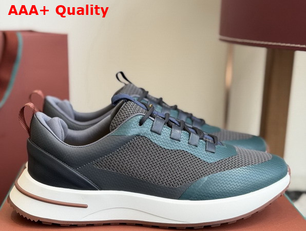 Loro Piana Week End Walk Sneaker in Charcoal Blue Technical Mesh Replica