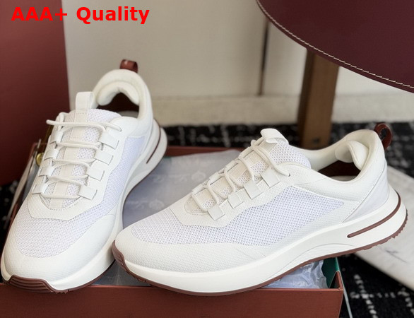 Loro Piana Week End Walk Sneaker in White Technical Mesh Replica