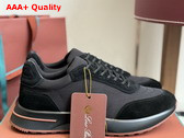 Loro Piana Week End Walk Walk Sneaker in Black Microfiber Replica