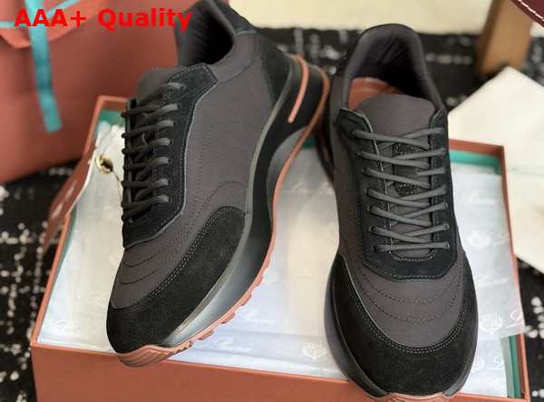 Loro Piana Week End Walk Walk Sneaker in Black Microfiber Replica