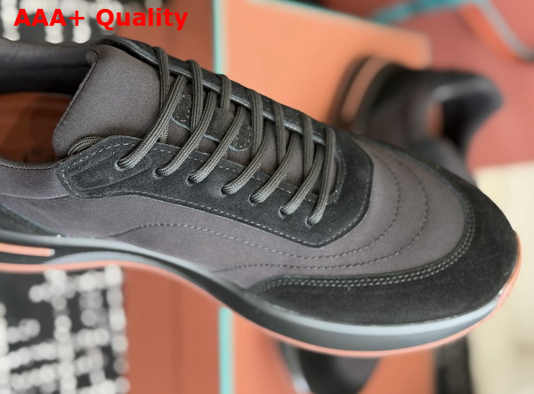 Loro Piana Week End Walk Walk Sneaker in Black Microfiber Replica