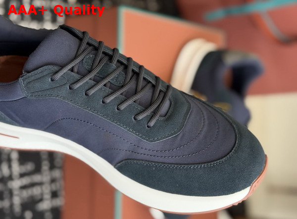 Loro Piana Week End Walk Walk Sneaker in Blue Navy Microfiber Replica