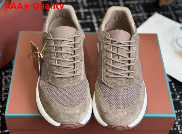 Loro Piana Week End Walk Walk Sneaker in Brown Technical Mesh Replica
