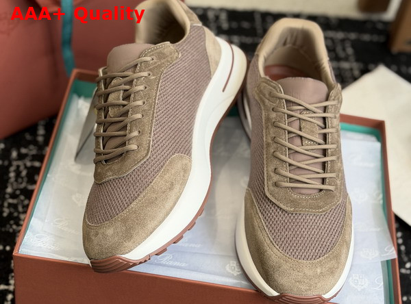 Loro Piana Week End Walk Walk Sneaker in Brown Technical Mesh Replica
