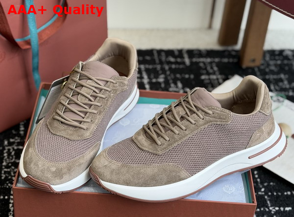 Loro Piana Week End Walk Walk Sneaker in Brown Technical Mesh Replica