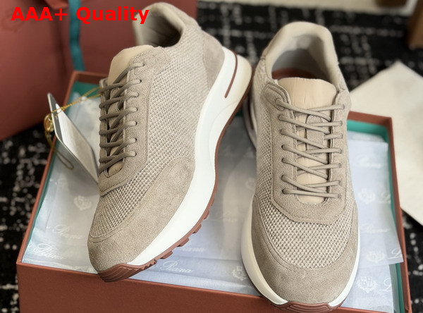 Loro Piana Week End Walk Walk Sneaker in Light Grey Technical Mesh Replica