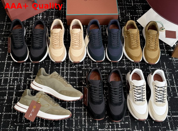 Loro Piana Week End Walk Walk Sneaker in Light Grey Technical Mesh Replica