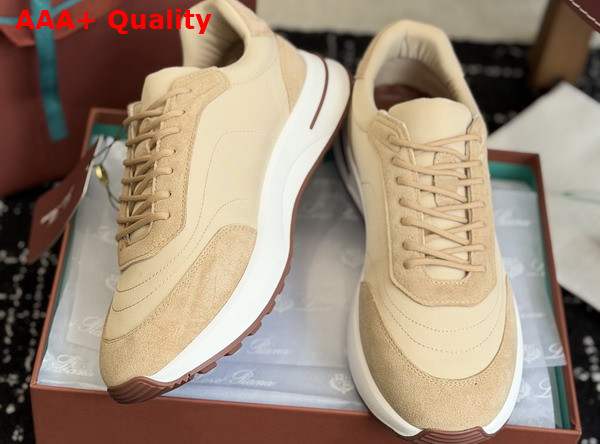 Loro Piana Week End Walk Walk Sneaker in Sand Shell Microfiber Replica