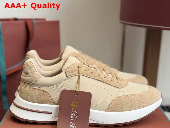 Loro Piana Week End Walk Walk Sneaker in Sand Shell Microfiber Replica