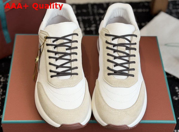 Loro Piana Week End Walk Walk Sneaker in White Microfiber Replica