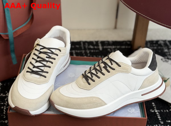 Loro Piana Week End Walk Walk Sneaker in White Microfiber Replica
