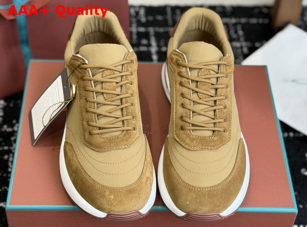 Loro Piana Week End Walk Walk Sneaker in Yellow Microfiber Replica