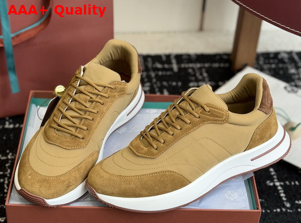 Loro Piana Week End Walk Walk Sneaker in Yellow Microfiber Replica