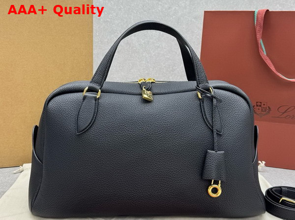 Loro Piana the Novel Needle Bag in Black Calfskin Replica