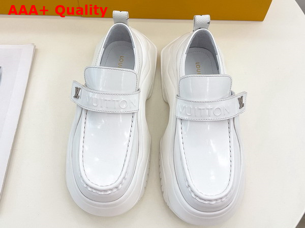 LV Archlight 20 Platform Loafer in White Glazed Calf Leather Replica