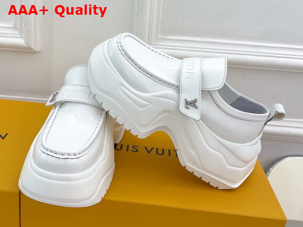 LV Archlight 20 Platform Loafer in White Glazed Calf Leather Replica