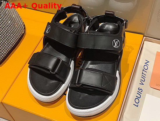 LV Archlight Flat Sandal Black Calf Leather 1A8NHS Replica