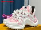 LV Archlight Sneaker Rose Clair Pink Printed Cotton 1A9RUX Replica