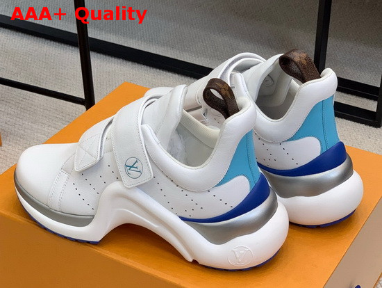 LV Archlight Sneaker in White Calf Leather with Blue Rim Replica
