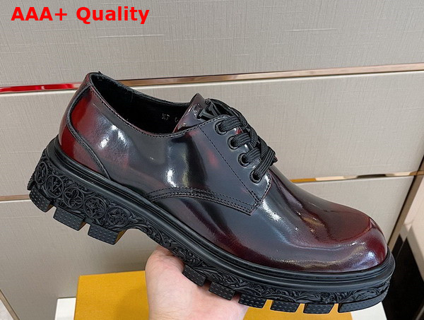 LV Baroque Derby in Brown Glazed Calf Leather Replica