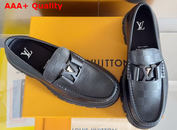 LV Baroque Loafer in Black Calf Leather 1ACDFN Replica