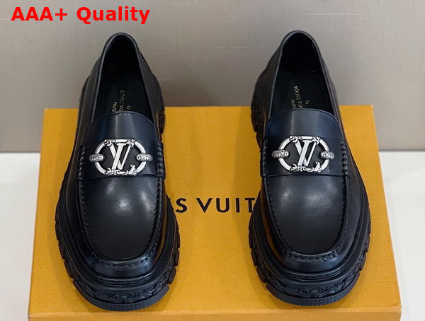 LV Baroque Loafer in Black Calf Leather Replica